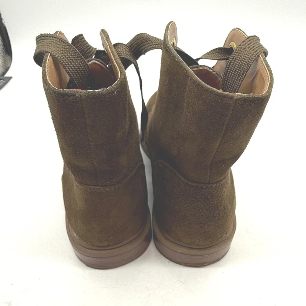 Tommy Hilfiger boot‎ 6.5 Twjudsen Suede Lace Up Ankle Boots Olive Green Women